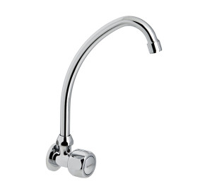 GAMMA Wall sink tap with swan neck spout